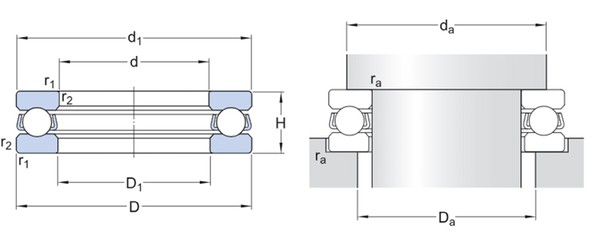 hkbearingservice-51106 Thrust Ball Bearing Drawing hkbearingservice-51106 Thrust Ball Bearing Drawing